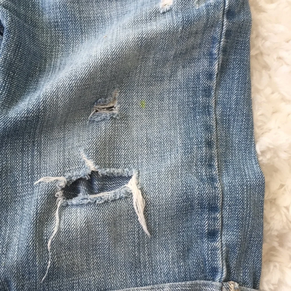 GAP Kids Girls Distressed Blue Denim Jean Capri Jorts Size 8 Slim